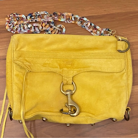 REBECCA MINKOFF Mustard Yellow M.A.C. Suede Crossbody - Picture 6 of 16
